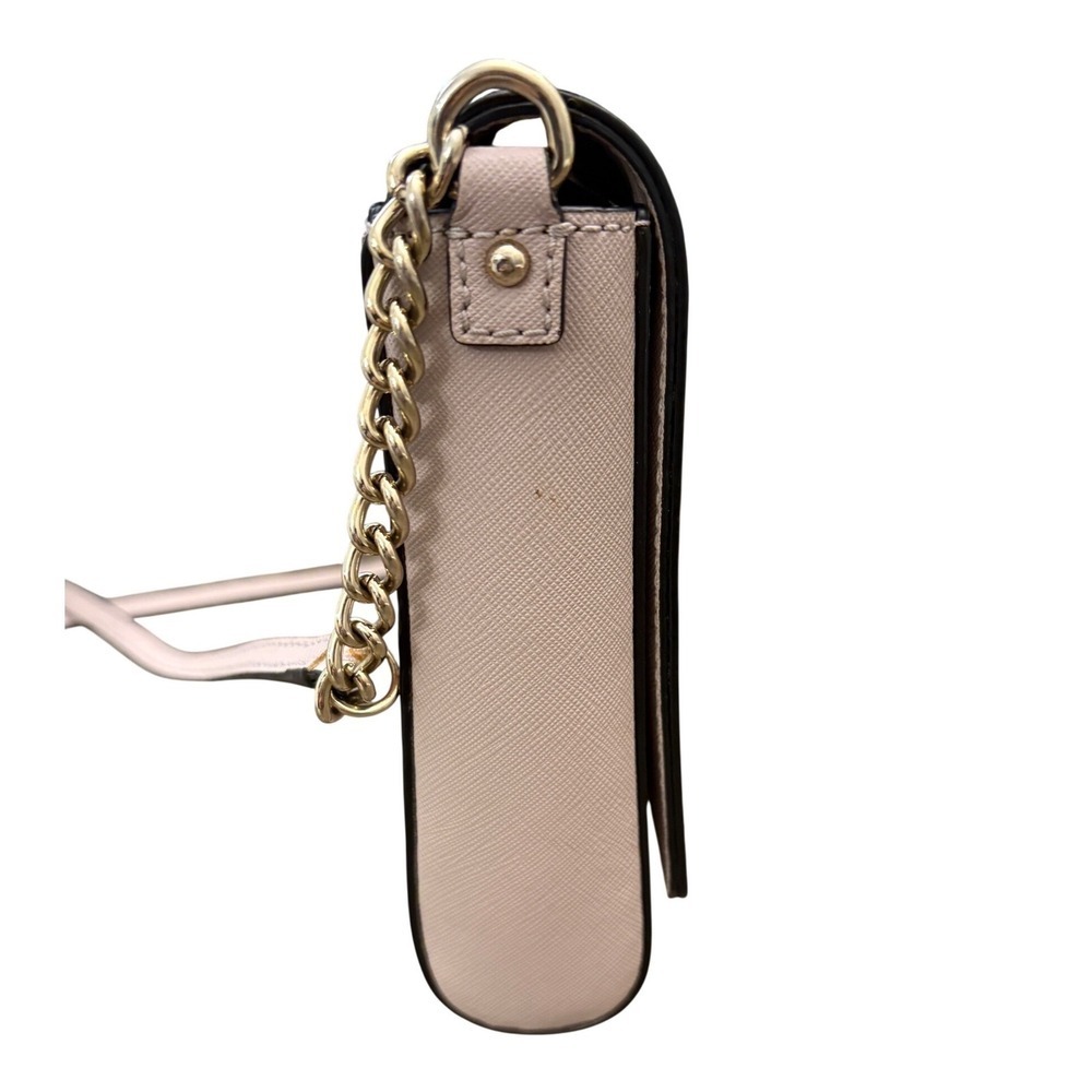 Kate Spade New York Leather Flap Crossbody Bag Black Pink Chain Strap - Picture 14 of 16
